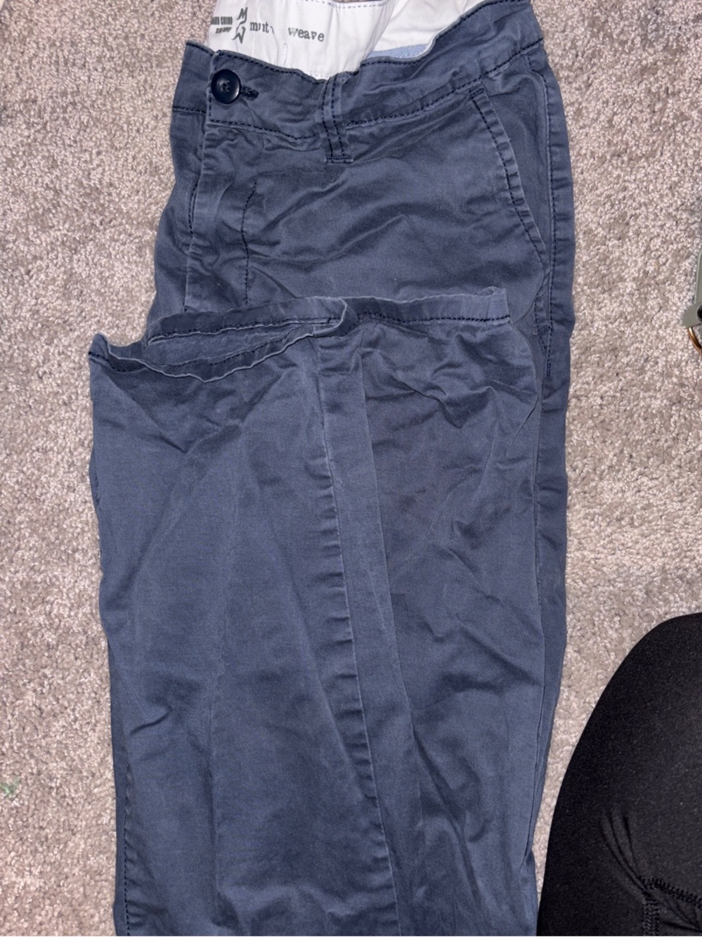 Navy blue men’s chino pants